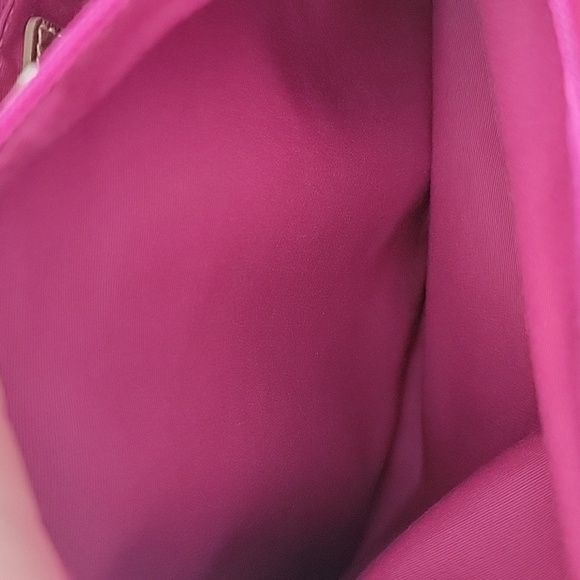 Coach Tattersall Plaid Peyton Pebbled Leather Shoulder Bag Cream Gold Pink Blue - Picture 14 of 16